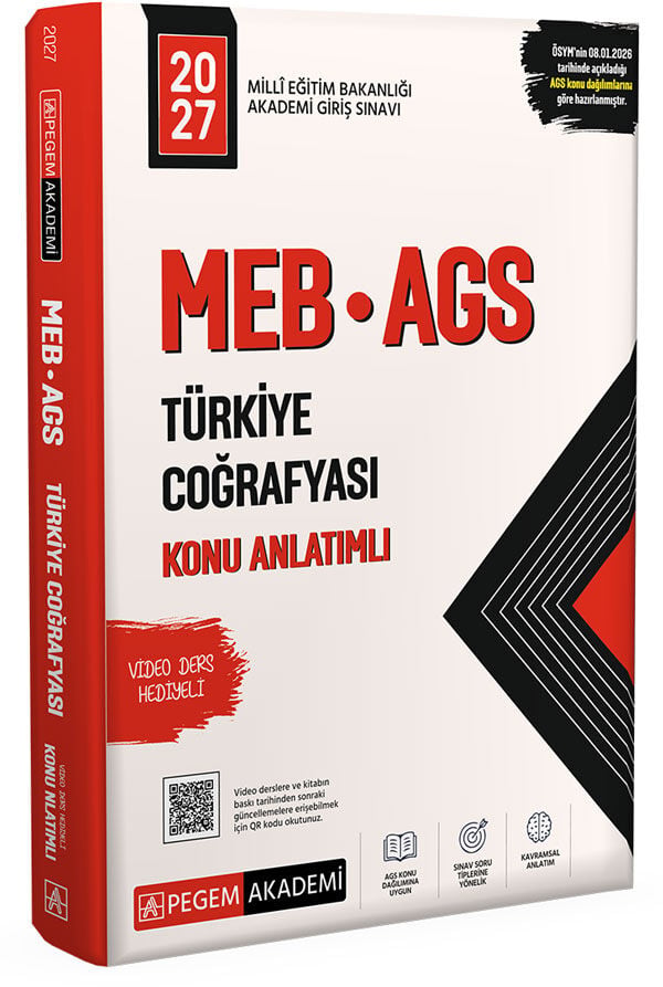 Pegem 2027 MEB-AGS Türkiye Coğrafyası Konu Anlatımlı Pegem Akademi Yayınları