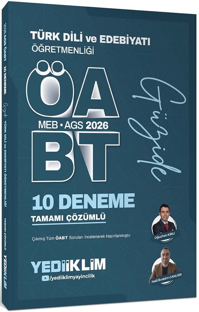 Yediiklim 2026 ÖABT MEB-AGS Türk Dili ve Edebiyatı Güzide 10 Deneme Çözümlü - Oğuzhan Kırlı, Halil İbrahim Canlıer Yediiklim Yayınları