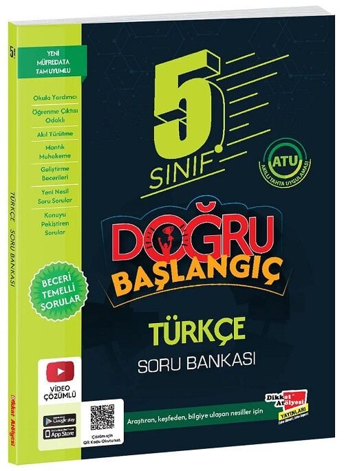 Dikkat Atölyesi 5. Sınıf Türkçe Doğru Başlangıç Soru Bankası Çözümlü Dikkat Atölyesi Yayınları
