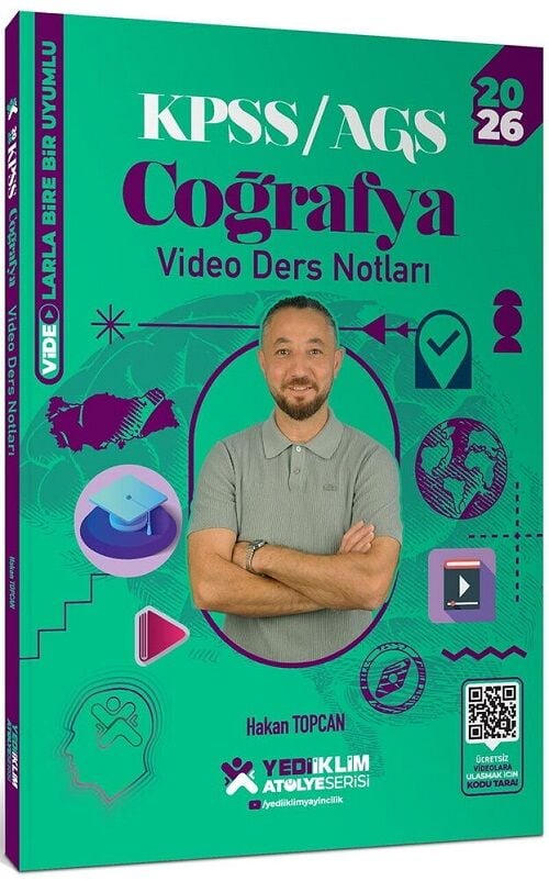 Yediiklim 2026 KPSS MEB-AGS Coğrafya Atölye Video Ders Notları - Hakan Topcan Yediiklim Yayınları