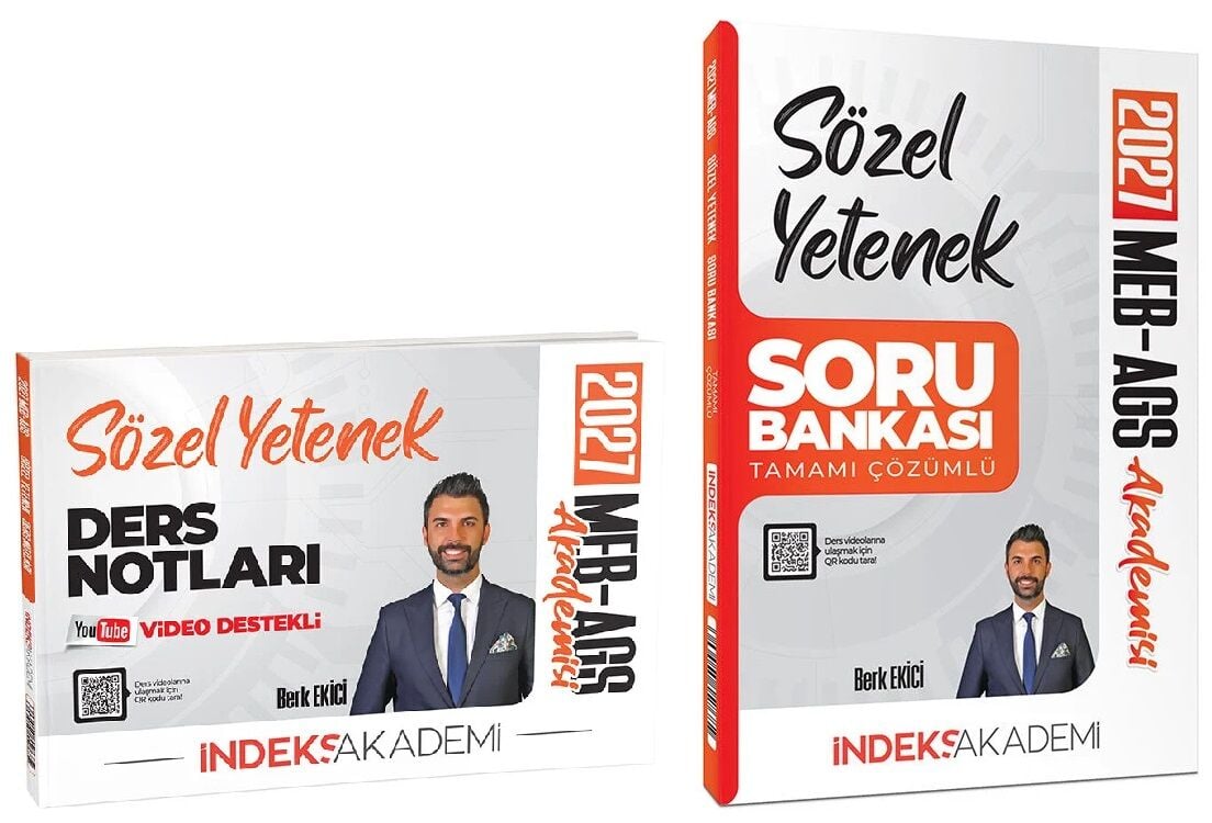 İndeks Akademi 2027 MEB-AGS Sözel Yetenek Ders Notları + Soru Bankası 2 li Set - Berk Ekici İndeks Akademi Yayıncılık