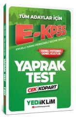 SÜPER FİYAT - Yediiklim 2024 EKPSS Yaprak Test Çek Kopart Yediiklim Yayınları