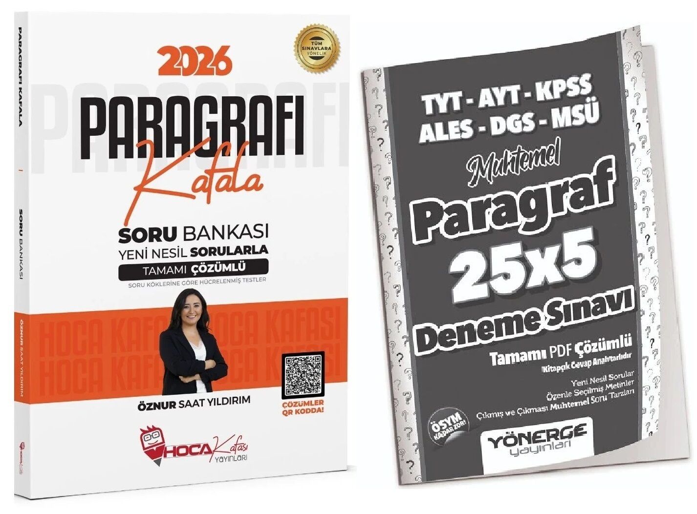 Hoca Kafası + Yönerge 2026 KPSS TYT ALES DGS Kafala Paragraf Soru Bankası + 5 Deneme 2 li Set - Öznur Saat Yıldırım Hoca Kafası + Yönerge Yayınları
