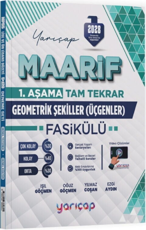 Yarı Çap 2028 YKS TYT Geometrik Şekiller (Üçgenler) Maarif Fasikülü Tam Tekrar 1. Aşama Yarı Çap Yayınları