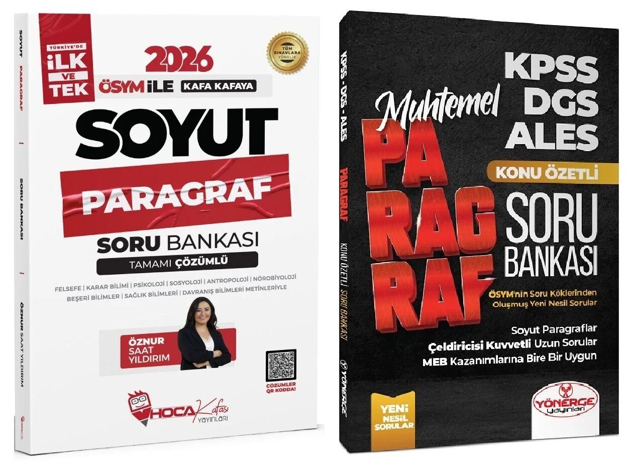 SÜPER FİYAT - Hoca Kafası + Yönerge 2026 KPSS TYT ALES DGS Soyut + Muhtemel Paragraf Soru Bankası 2 li Set - Öznur Saat Yıldırım Hoca Kafası + Yönerge Yayınları