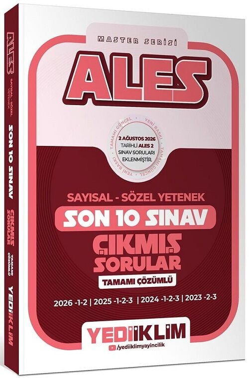 Yediiklim 2027 ALES Master Çıkmış Sorular Son 10 Sınav Çözümlü Yediiklim Yayınları