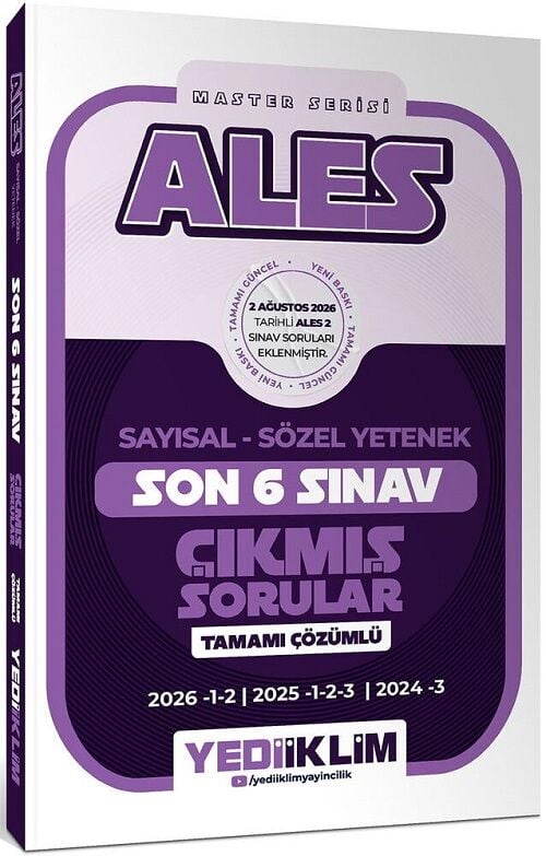 Yediiklim 2027 ALES Master Çıkmış Sorular Son 6 Sınav Çözümlü Yediiklim Yayınları