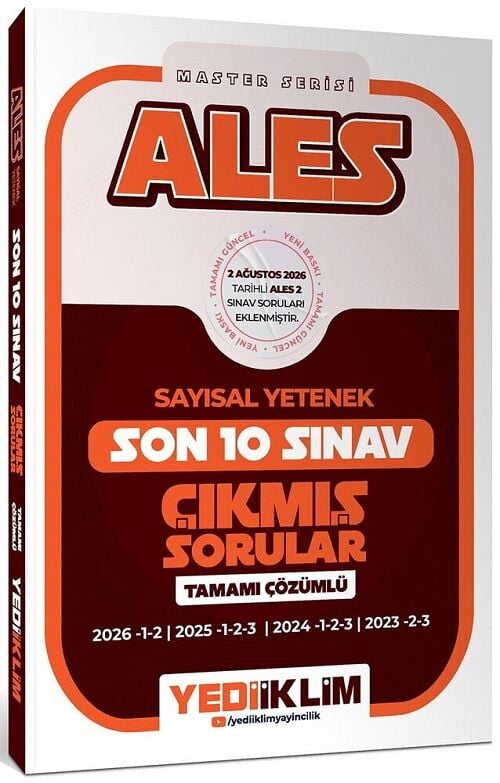 Yediiklim 2027 ALES Master Sayısal Yetenek Çıkmış Sorular Son 10 Sınav Çözümlü Yediiklim Yayınları