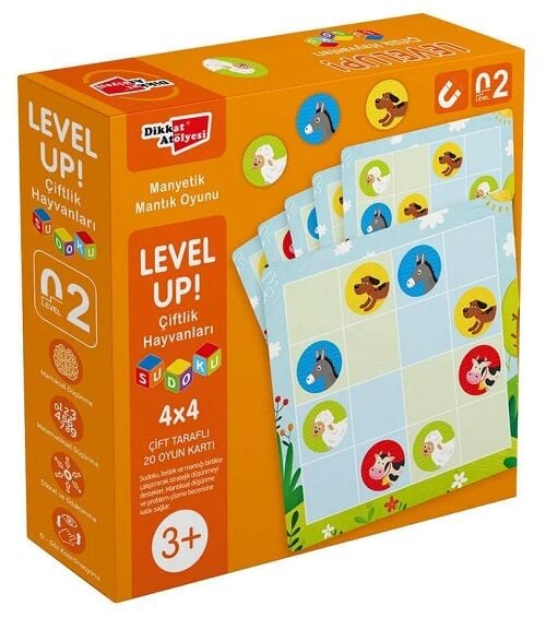 LevelUp-2 - Çiftlik Hayvanları Sudoku Dikkat Atölyesi Yayınları