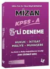 4T Yayınları KPSS A Grubu MİZAN 5 Deneme Çözümlü - Yüksel Bilgili Bayraktar 4T Yayınları