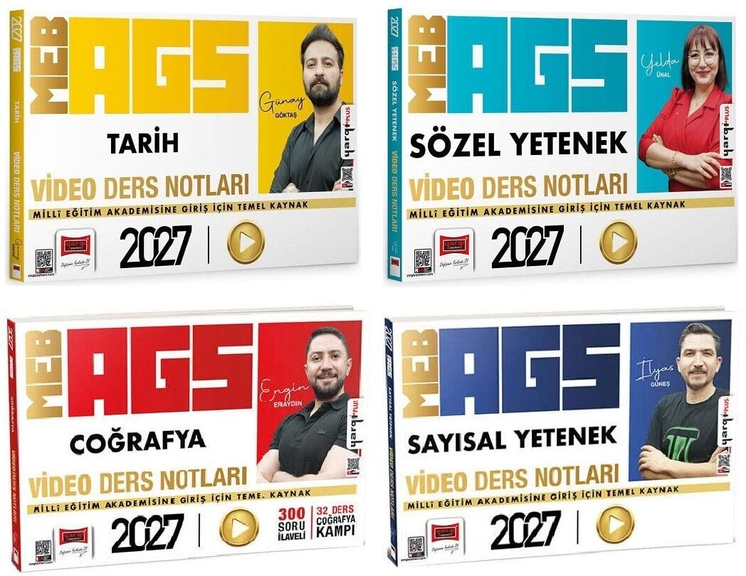 Yargı 2027 MEB-AGS Sözel + Sayısal Yetenek + Tarih + Coğrafya Video Ders Notları 4 lü Set Yargı Yayınları
