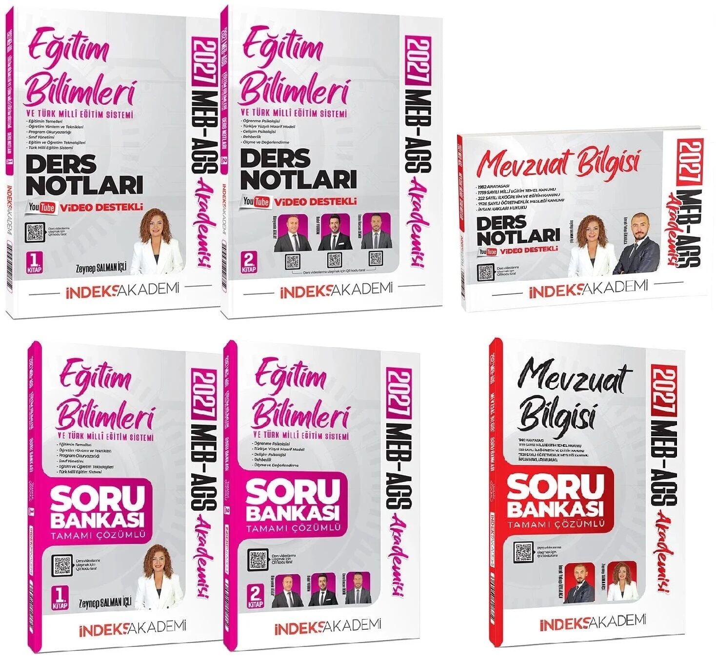 ÖN SİPARİŞ - İndeks Akademi 2027 MEB-AGS Eğitim Bilimleri + Mevzuat Bilgisi Video Ders Notları + Soru Bankası 6 lI Set - Zeynep Salman İçli, Emrah Vahap Özkaraca İndeks Akademi Yayıncılık