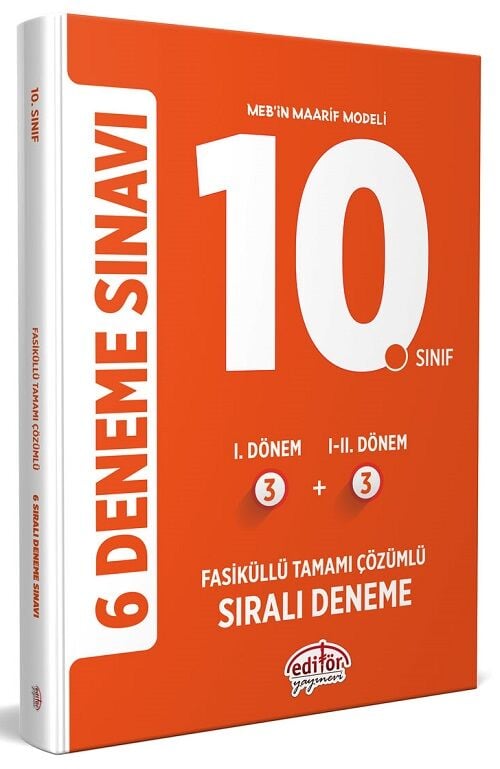 Editör 10. Sınıf 6 Deneme Sınavı Çözümlü Editör Yayınları