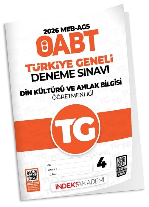 İndeks Akademi 2026 ÖABT MEB-AGS TG-4 Türkiye Geneli Deneme Din Kültürü ve Ahlak Bilgisi Öğretmenliği Çözümlü İndeks Akademi Yayıncılık