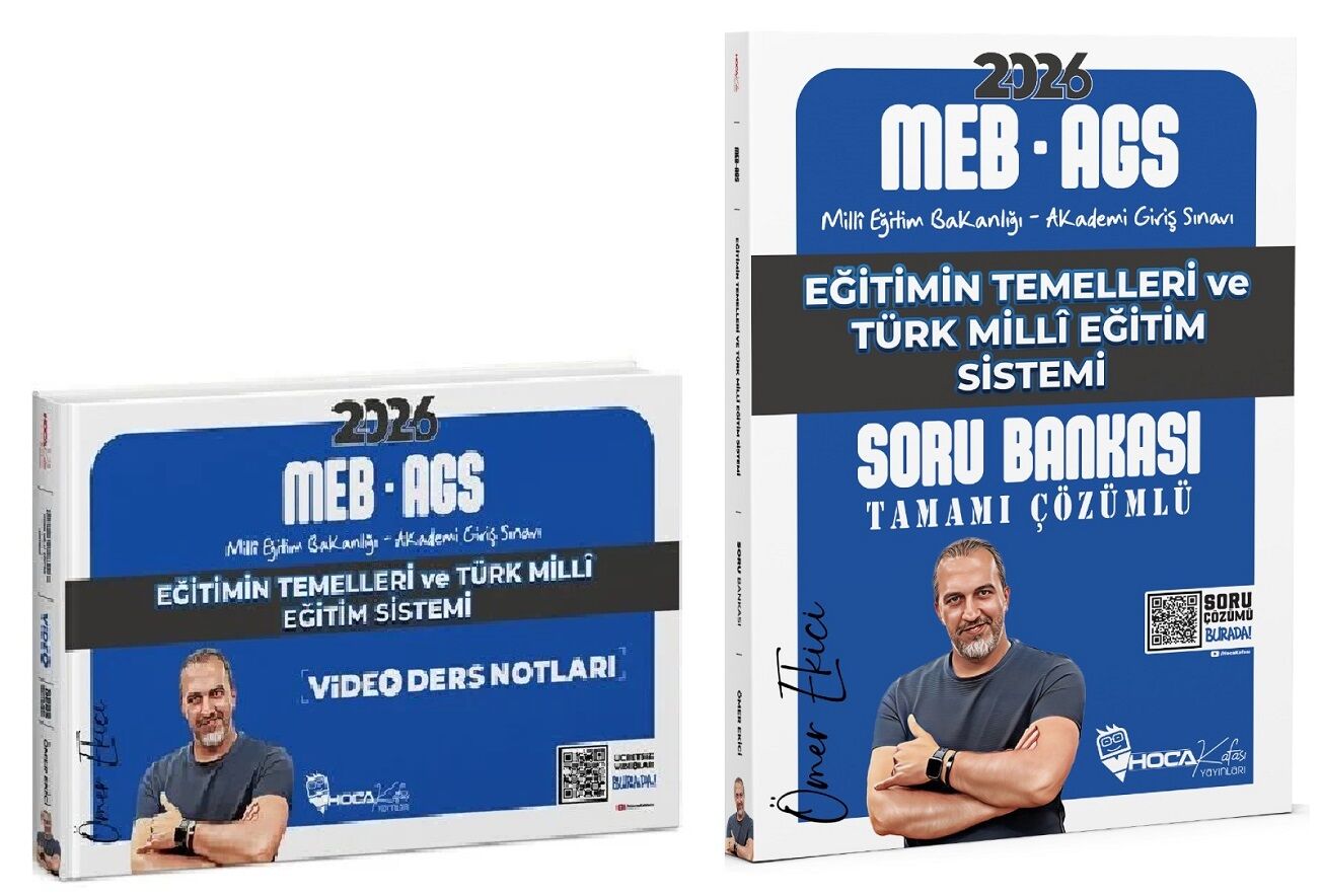 Hoca Kafası 2026 MEB-AGS Eğitimin Temelleri ve Türk Milli Eğitim Sistemi Video Ders Notları + Soru Bankası 2 li Set - Ömer Ekici Hoca Kafası Yayınları
