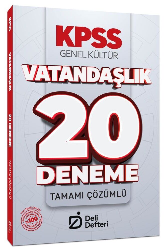 Deli Defteri 2026 KPSS Vatandaşlık 20 Deneme Çözümlü Deli Defteri Yayınları