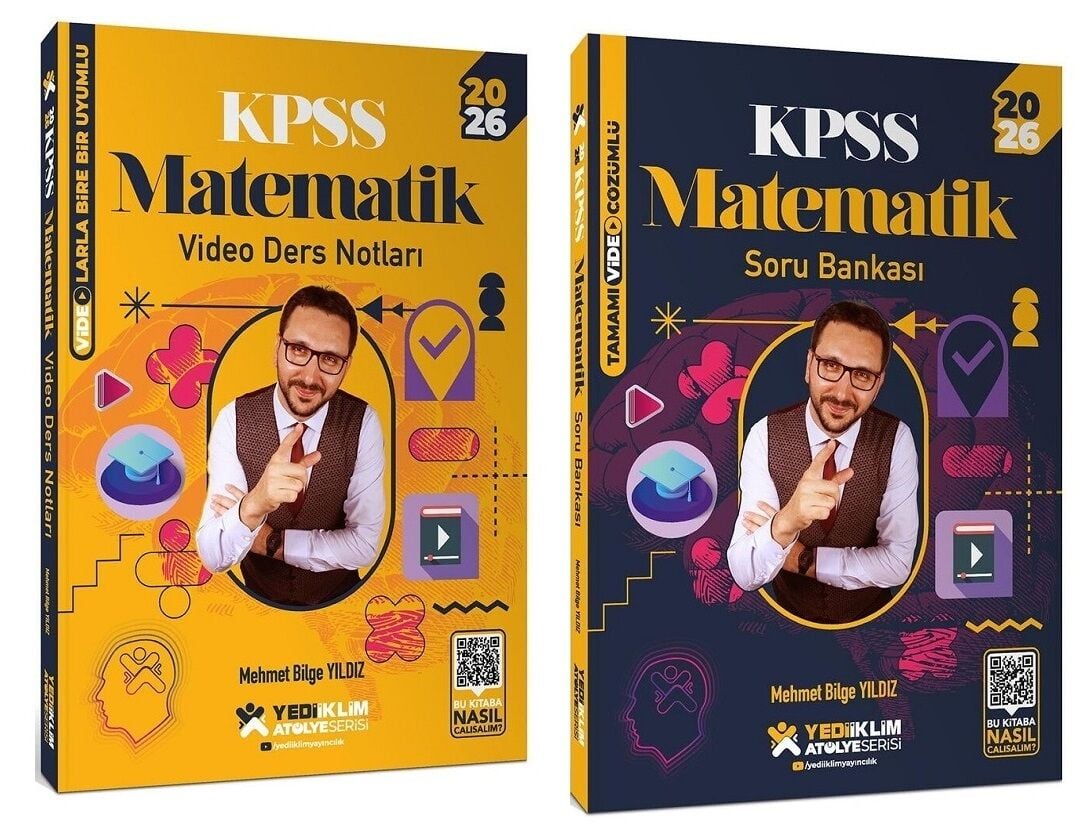 Yediiklim 2026 KPSS Matematik Atölye Video Ders Notları + Soru Bankası 2 li Set - Mehmet Bilge Yıldız Yediiklim Yayınları