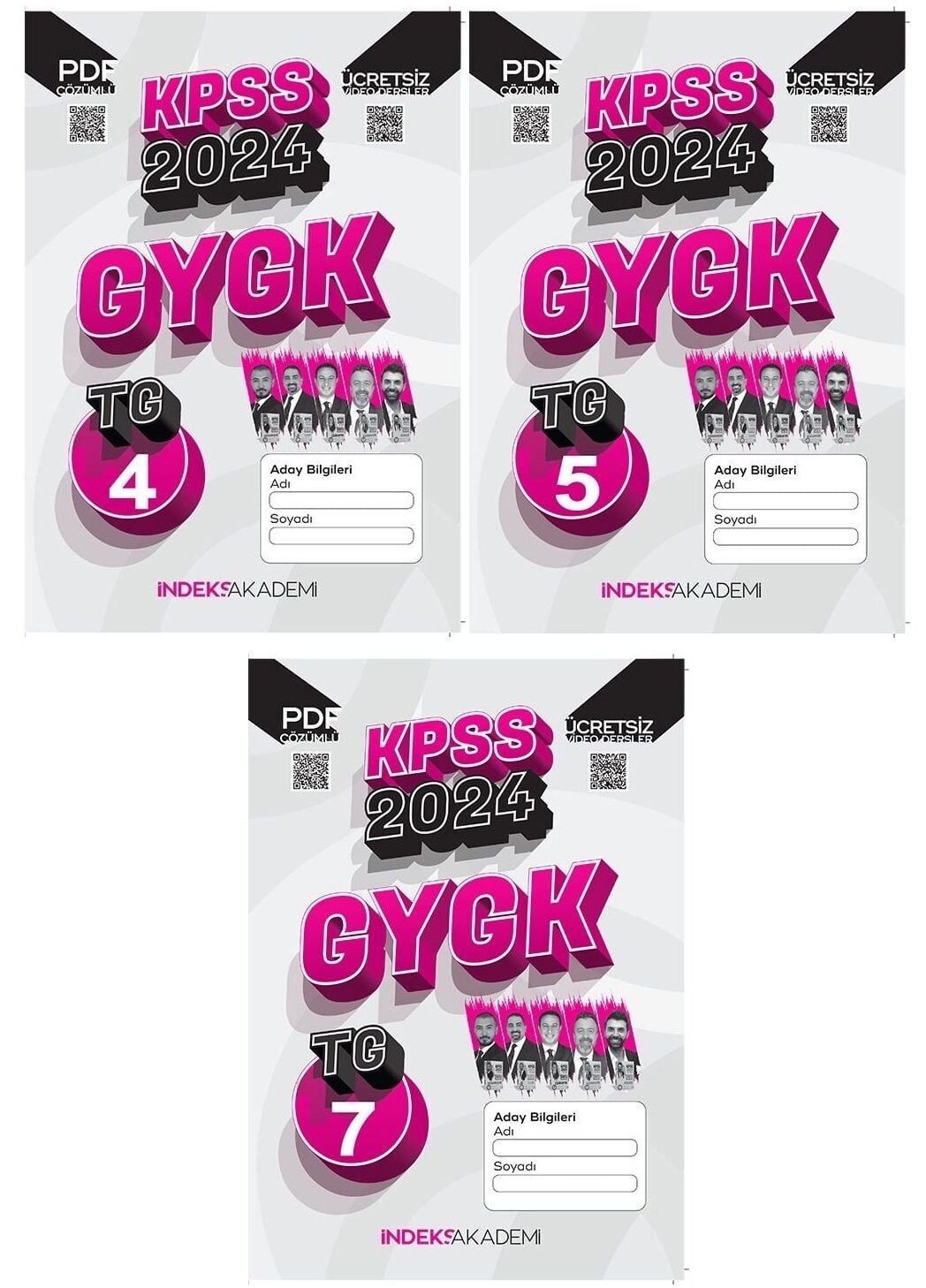 SÜPER FİYAT - İndeks Akademi 2024 KPSS TG 4-5-7 Türkiye Geneli Deneme Genel Yetenek Genel Kültür Çözümlü 3 lü Set İndeks Akademi Yayıncılık