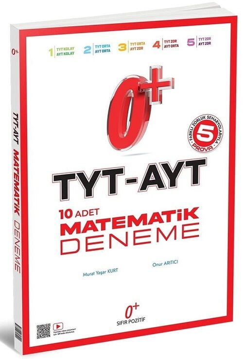 Sıfır Pozitif 2027 YKS TYT AYT Matematik 10 Deneme - Onur Arıtıcı, Murat Yaşar Kurt Sıfır Pozitif Yayınları