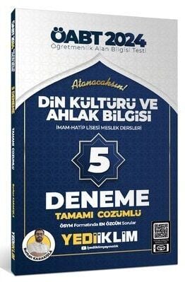 SÜPER FİYAT - Yediiklim 2024 ÖABT Din Kültürü ve Ahlak Bilgisi Öğretmenliği 5 Deneme Çözümlü - Burhan Karakışla Yediiklim Yayınları