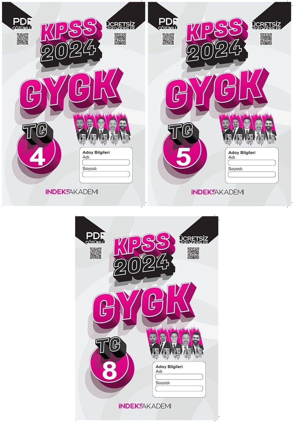 SÜPER FİYAT - İndeks Akademi 2024 KPSS TG 4-5-8 Türkiye Geneli Deneme Genel Yetenek Genel Kültür Çözümlü 3 lü Set İndeks Akademi Yayıncılık