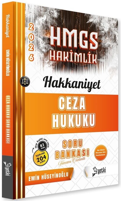 Yetki 2026 HAKKANİYET HMGS Hakimlik Ceza Hukuku Soru Bankası Çözümlü - Emin Hüseyinoğlu Yetki Yayıncılık