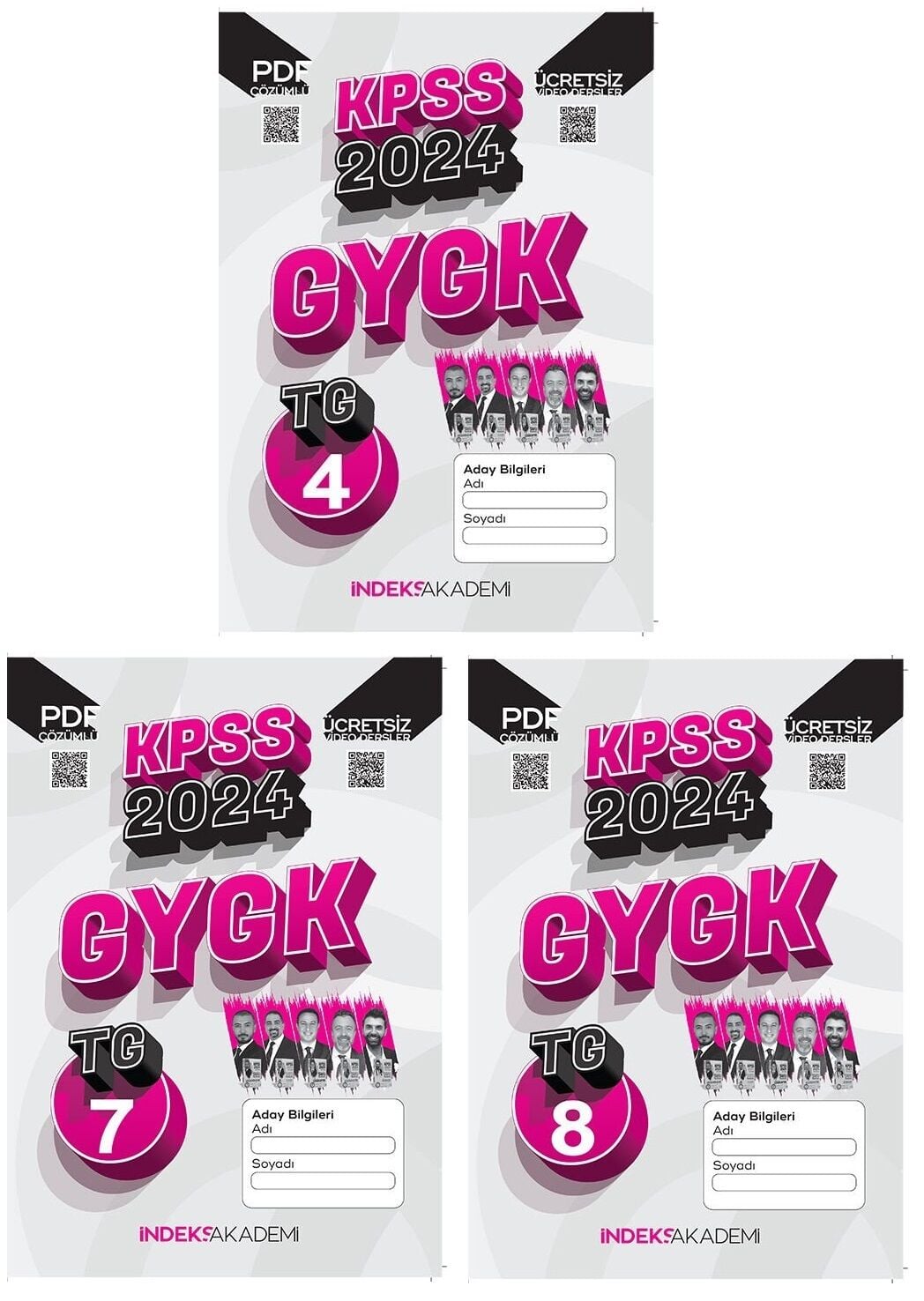 SÜPER FİYAT - İndeks Akademi 2024 KPSS TG 4-7-8 Türkiye Geneli Deneme Genel Yetenek Genel Kültür Çözümlü 3 lü Set İndeks Akademi Yayıncılık
