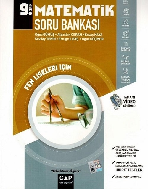 Çap Yayınları 9. Sınıf Matematik Soru Bankası Fen Lisesi Video Çözümlü Çap Yayınları