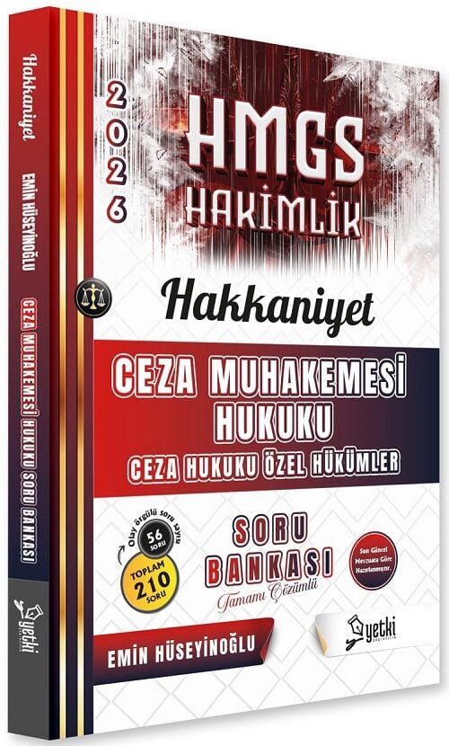 Yetki 2026 HAKKANİYET HMGS Hakimlik Ceza Muhakemesi Hukuku Özel Hükümler Soru Bankası Çözümlü - Emin Hüseyinoğlu Yetki Yayıncılık
