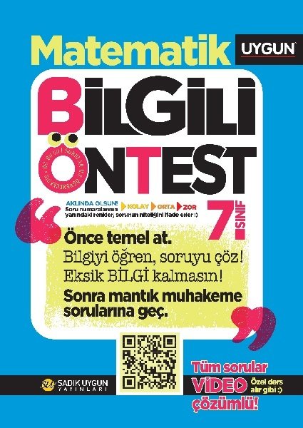 Sadık Uygun 7. Sınıf Matematik Bilgili Ön Test Video Çözümlü Sadık Uygun Yayınları