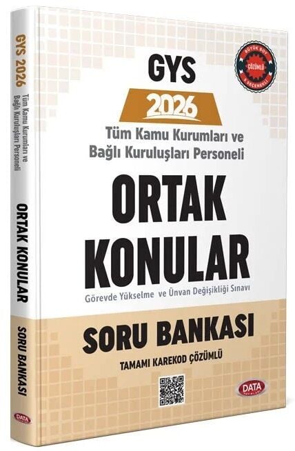 Data 2026 GYS Tüm Kamu Kurumları için Ortak Konular Soru Bankası Görevde Yükselme Data Yayınları