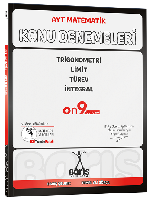 Barış YKS AYT Matematik Trigonometri, Limit, Türev ve İntegral Konu Denemeleri - Barış Çelenk Barış Yayınları