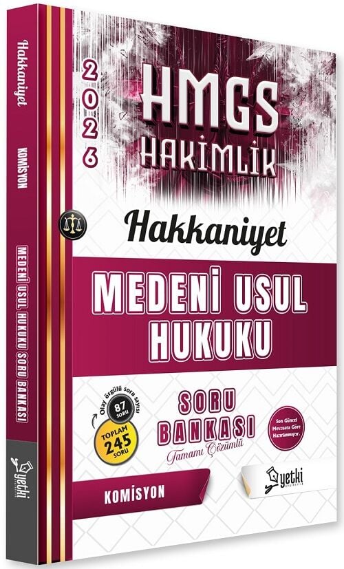 Yetki 2026 HAKKANİYET HMGS Hakimlik Medeni Usul Hukuku Soru Bankası Çözümlü Yetki Yayıncılık
