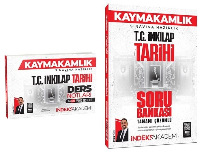 İndeks Akademi 2026 Kaymakamlık TC İnkılap Tarihi Video Ders Notları + Soru Bankası 2 li Set - Aydın Yüce İndeks Akademi Yayıncılık