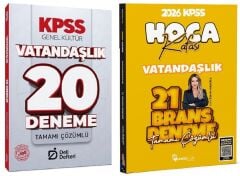 Hoca Kafası + Deli Defteri 2026 KPSS Vatandaşlık 21+20 Deneme 2 li Set - Esra Özkan Karaoğlu Hoca Kafası + Deli Defteri Yayınları
