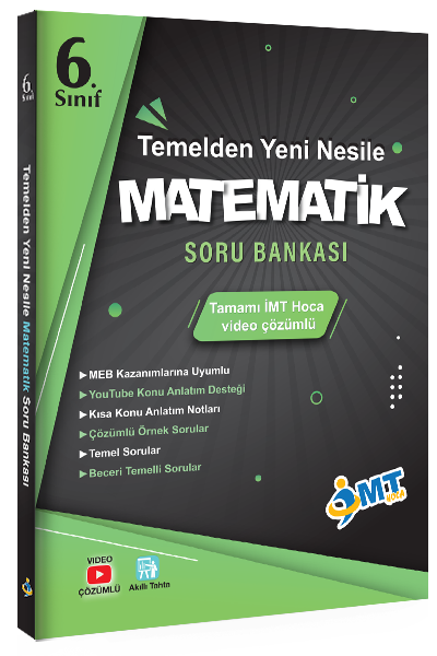 İMT Hoca 6. Sınıf Matematik Temelden Yeni Nesile Soru Bankası Video Çözümlü İMT Hoca