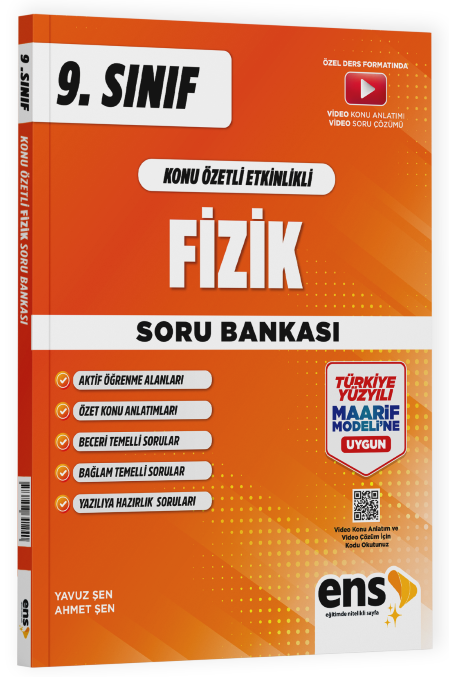 ENS Yayınları 9. Sınıf Fizik Konu Özetli Etkinlkli Maarif Modeli Soru Bankası ENS Yayınları