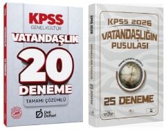 CBA + Deli Defteri 2026 KPSS Vatandaşlık Vatandaşlığın Pusulası 25+20 Deneme 2 li Set - Ali Koç CBA + Deli Defteri Yayınları