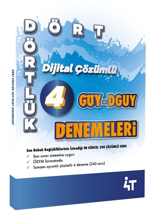 SÜPER FİYAT - 4T Yayınları GUY DGUY Dört Dörtlük 4 Deneme Çözümlü 4T Yayınları