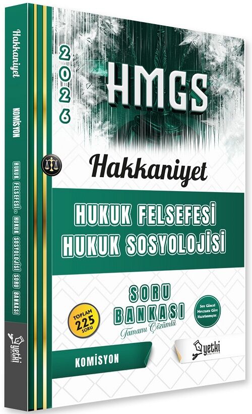 Yetki 2026 HAKKANİYET HMGS Hukuk Felsefesi ve Sosyolojisi Soru Bankası Çözümlü Yetki Yayıncılık