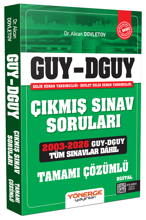 Yönerge 2027 GUY DGUY Gelir Uzman Yardımcılığı Çıkmış Sınav Soruları 7. Baskı - Alican Dovletov Yönerge Yayınları