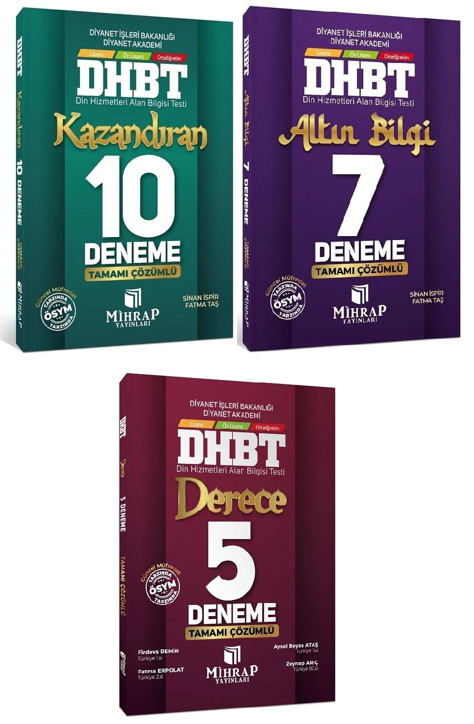 Mihrap DHBT Kazandıran 10+7+5 Deneme 3 lü Set- Sinan İspir, Fatma Taş Mihrap Yayınları