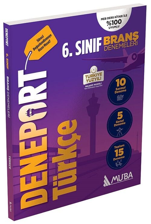 Muba 6. Sınıf Türkçe Deneport Maarif Modeli 15 Deneme Muba Yayınları