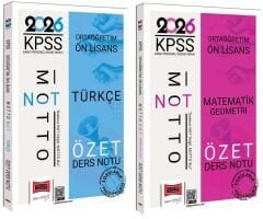 Yargı 2026 KPSS Lise Ortaöğretim Ön Lisans Türkçe + Matematik Motto Özet Ders Notu 5 li Set Yargı Yayınları