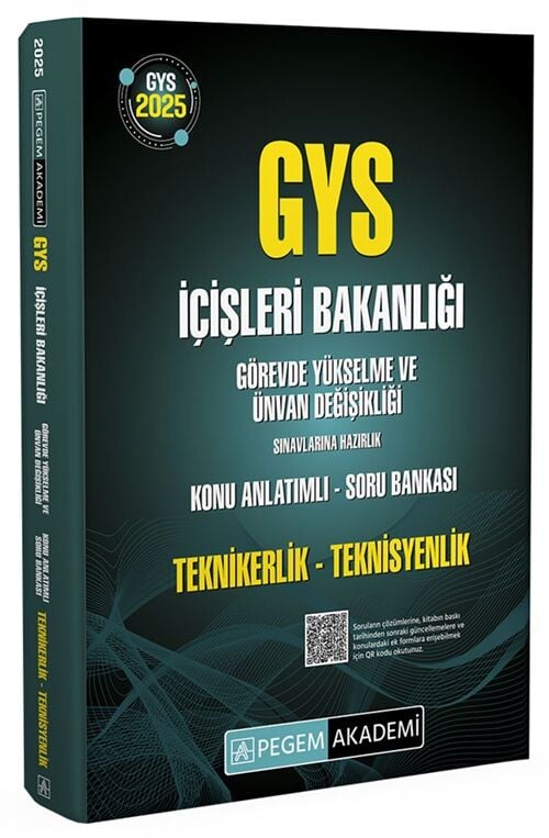 Pegem 2025 GYS İçişleri Bakanlığı Teknikerlik Teknisyenlik Konu Anlatımlı Soru Bankası Görevde Yükselme Pegem Akademi Yayınları