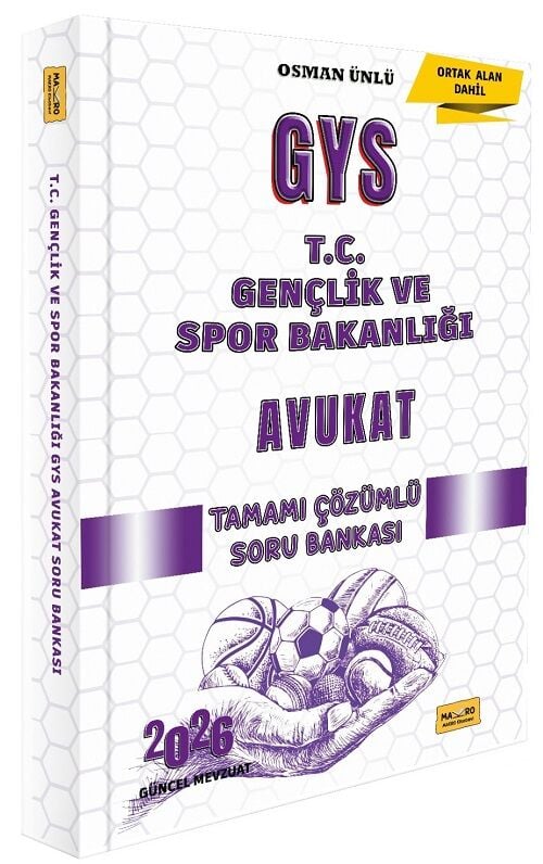Makro Kitabevi 2026 GYS Gençlik ve Spor Bakanlığı Avukat Soru Bankası Çözümlü Görevde Yükselme Makro Kitabevi