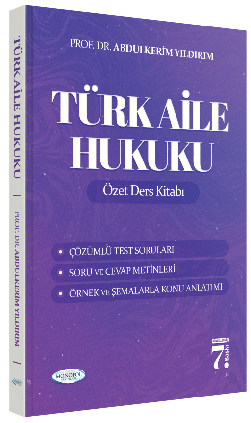 Monopol Türk Aile Hukuku 7. Baskı - Abdulkerim Yıldırım Monopol Yayınları