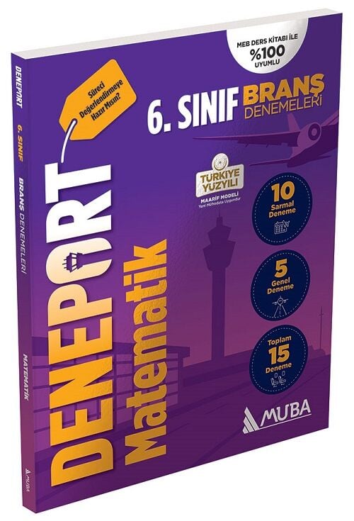 Muba 6. Sınıf Matematik Deneport Maarif Modeli 15 Deneme Muba Yayınları