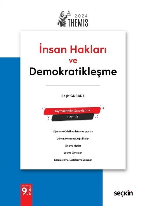 SÜPER FİYAT - Seçkin 2024 THEMİS HMGS Hakimlik İnsan Hakları ve Demokratikleşme Konu Anlatımı 9. Baskı - Reşit Gürbüz Seçkin Yayınları