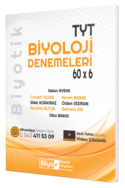 Biyotik YKS TYT Biyoloji Denemeleri 60x6 Deneme Çözümlü Biyotik Yayınları
